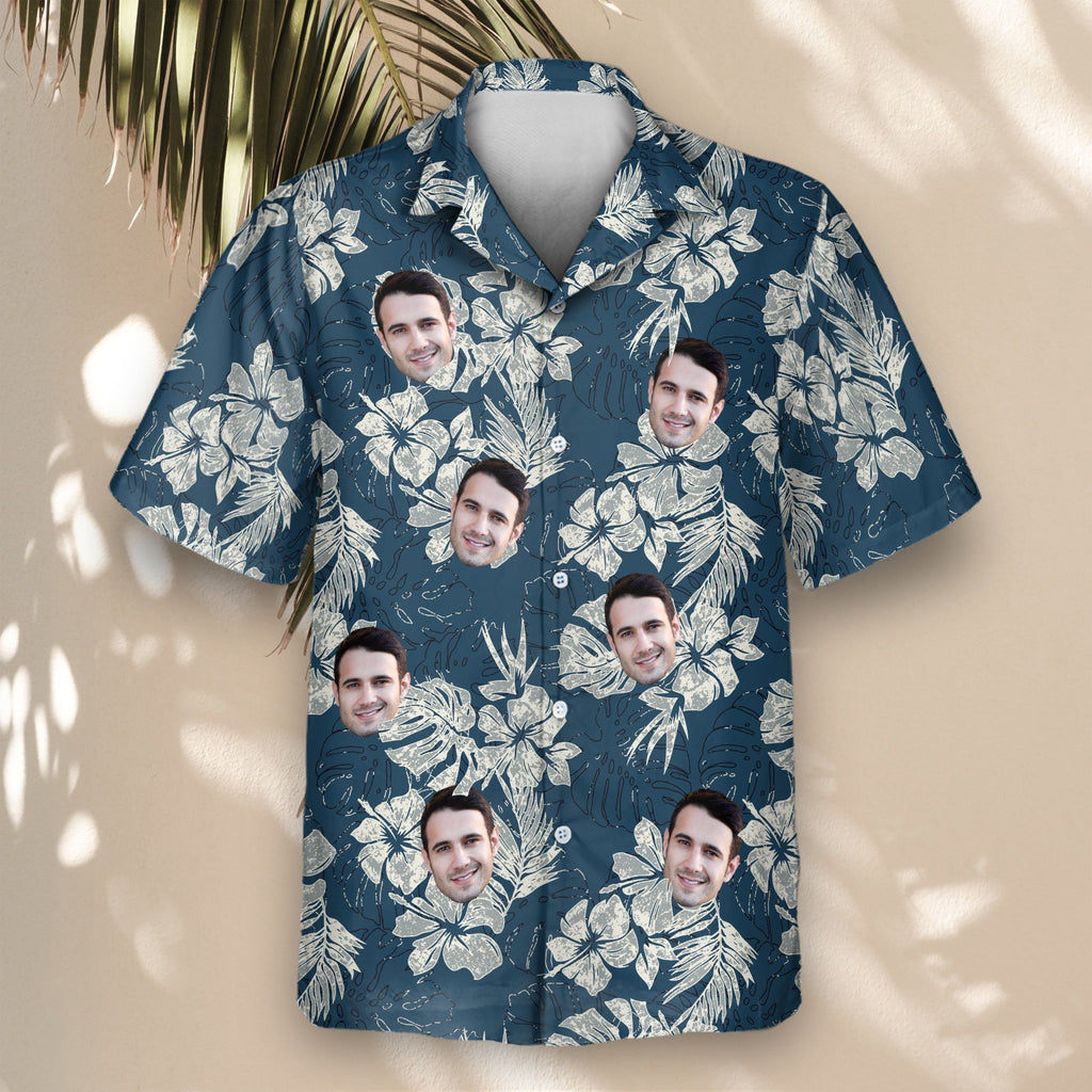 Vintage Hibiscus Vibes | Aloha Custom Hawaiian Shirts with Faces or Logos
