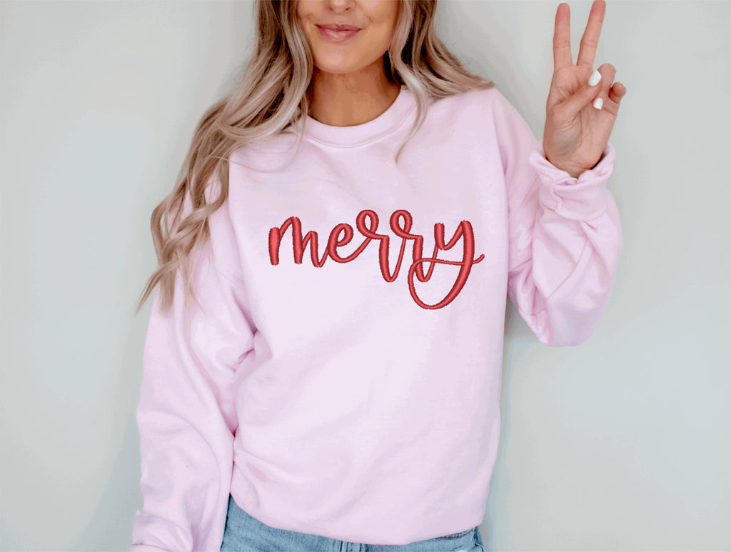 Christmas Embroidered Sweatshirt, Christmas Sweatshirt
