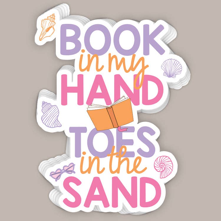 Book in My Hand, Toes in the Sand (Decal)