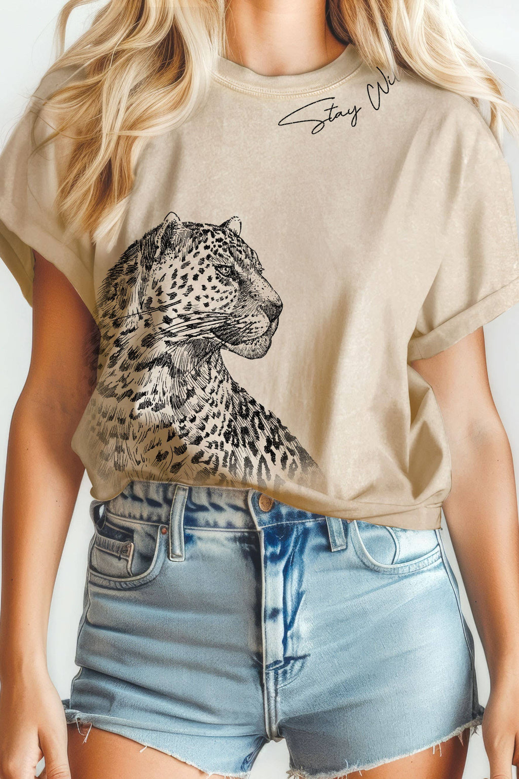 Stay Wild Leopard Mineral Graphic Tshirts