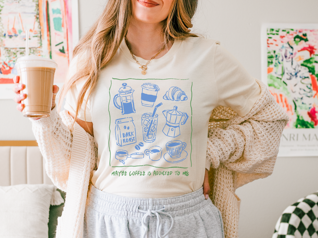 Maybe Coffee Is Addicted To Me Graphic Tee
