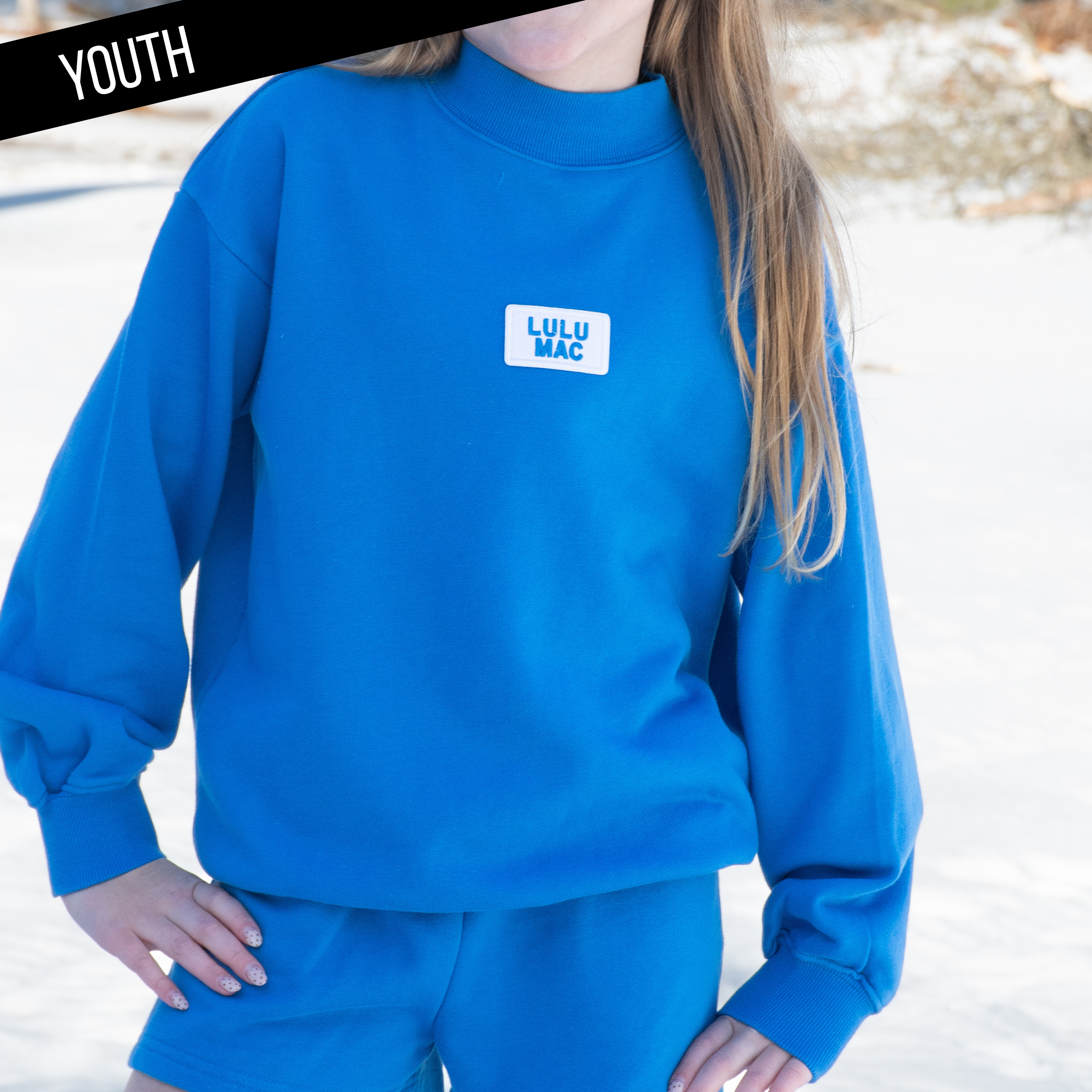 KD-TP-1001 Kid Longsleeve Terry Cloth Top-Bright Blue