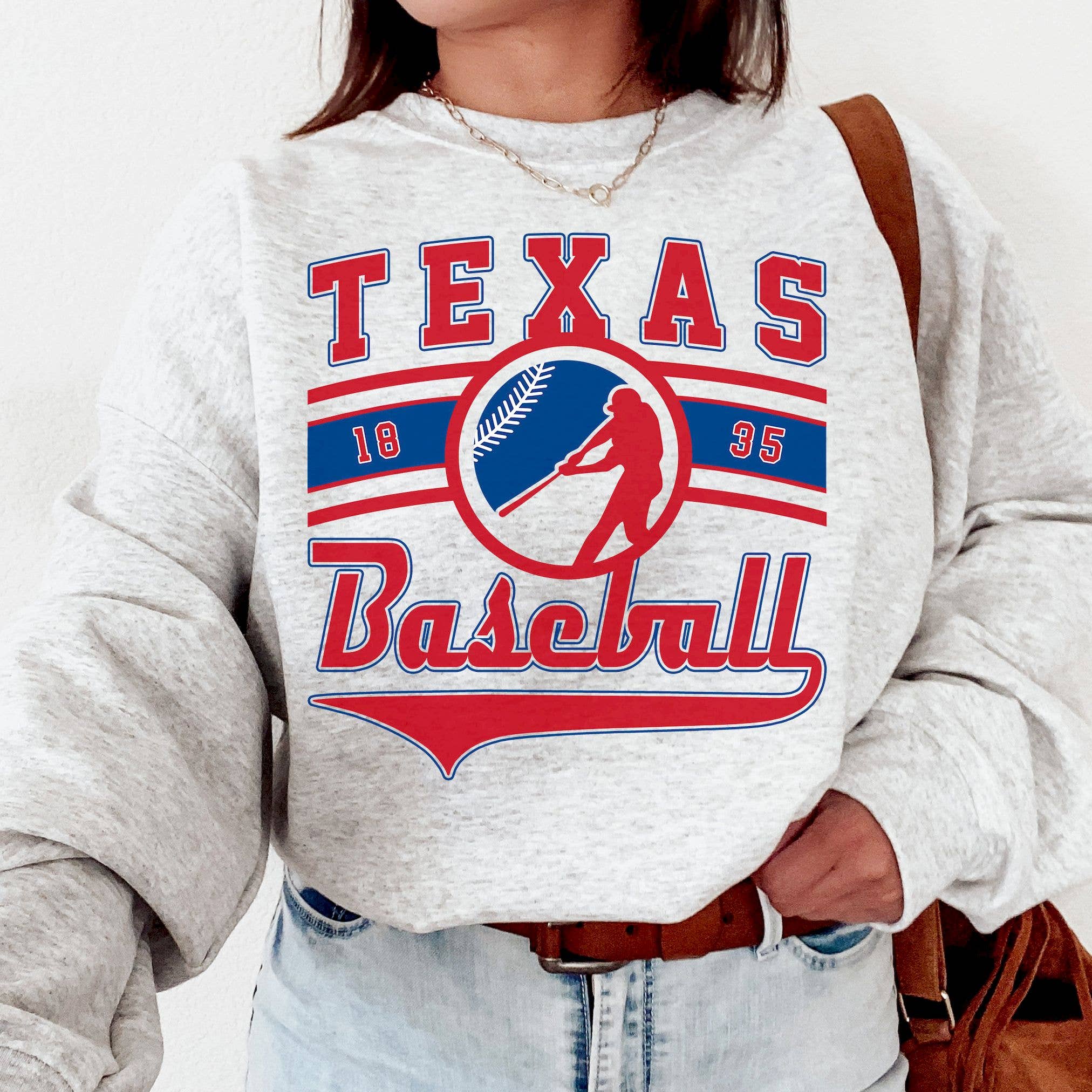 Vintage Texas Rangers 1835 Game Day Baseball Sweatshirt