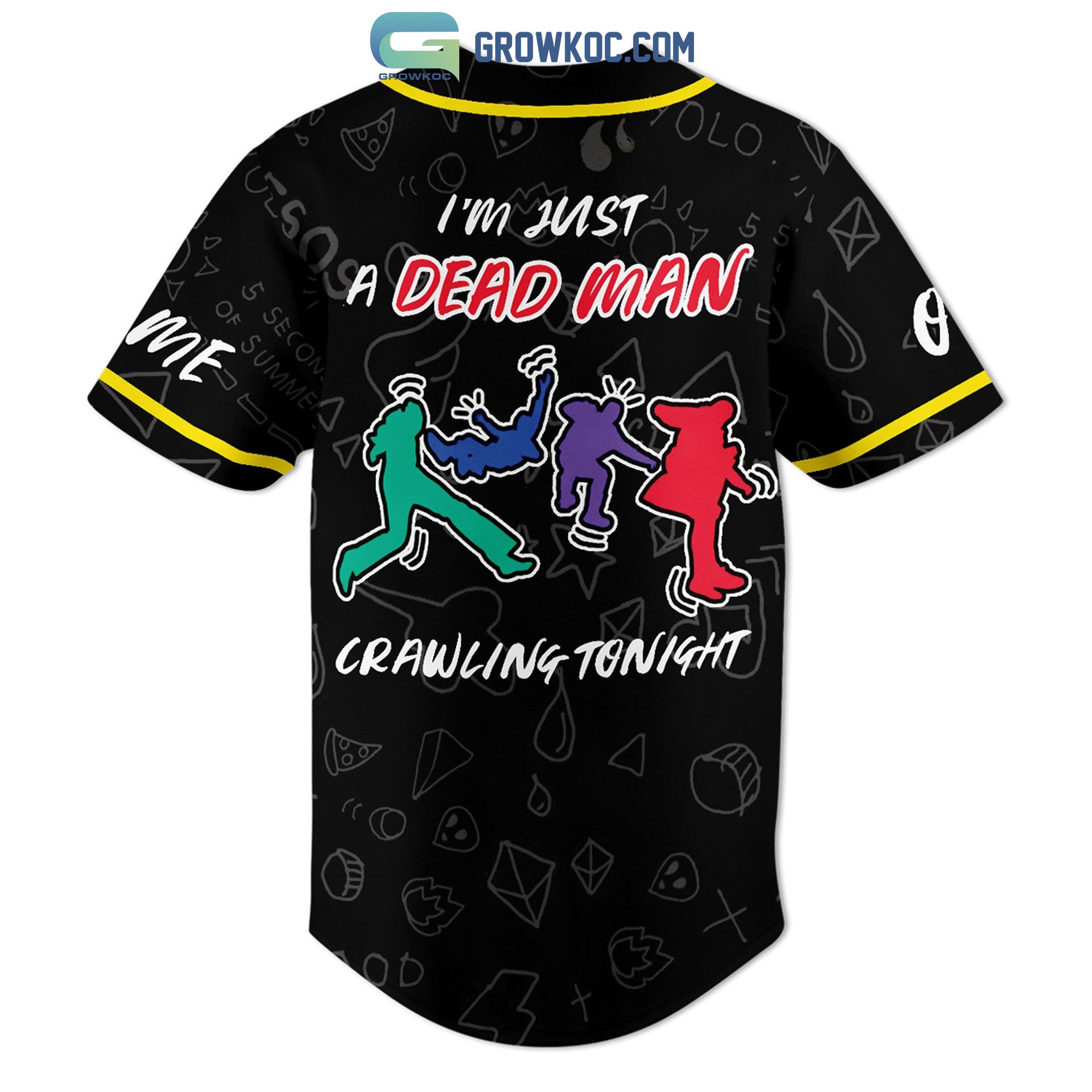 5 Seconds Of Summer I’m Just A Dead Man Crawling Tonight Personalized Baseball Jersey