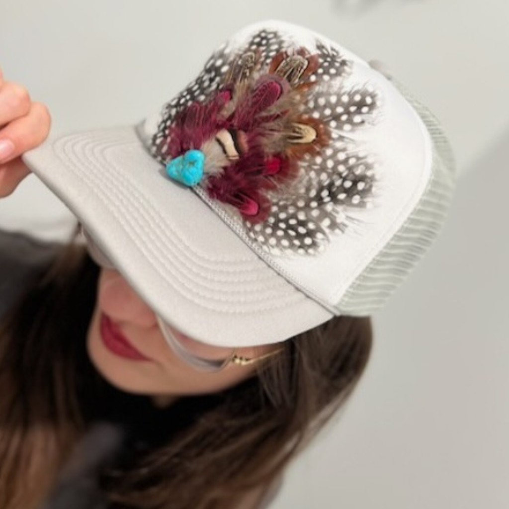 Western Feather Crown Trucker Hat
