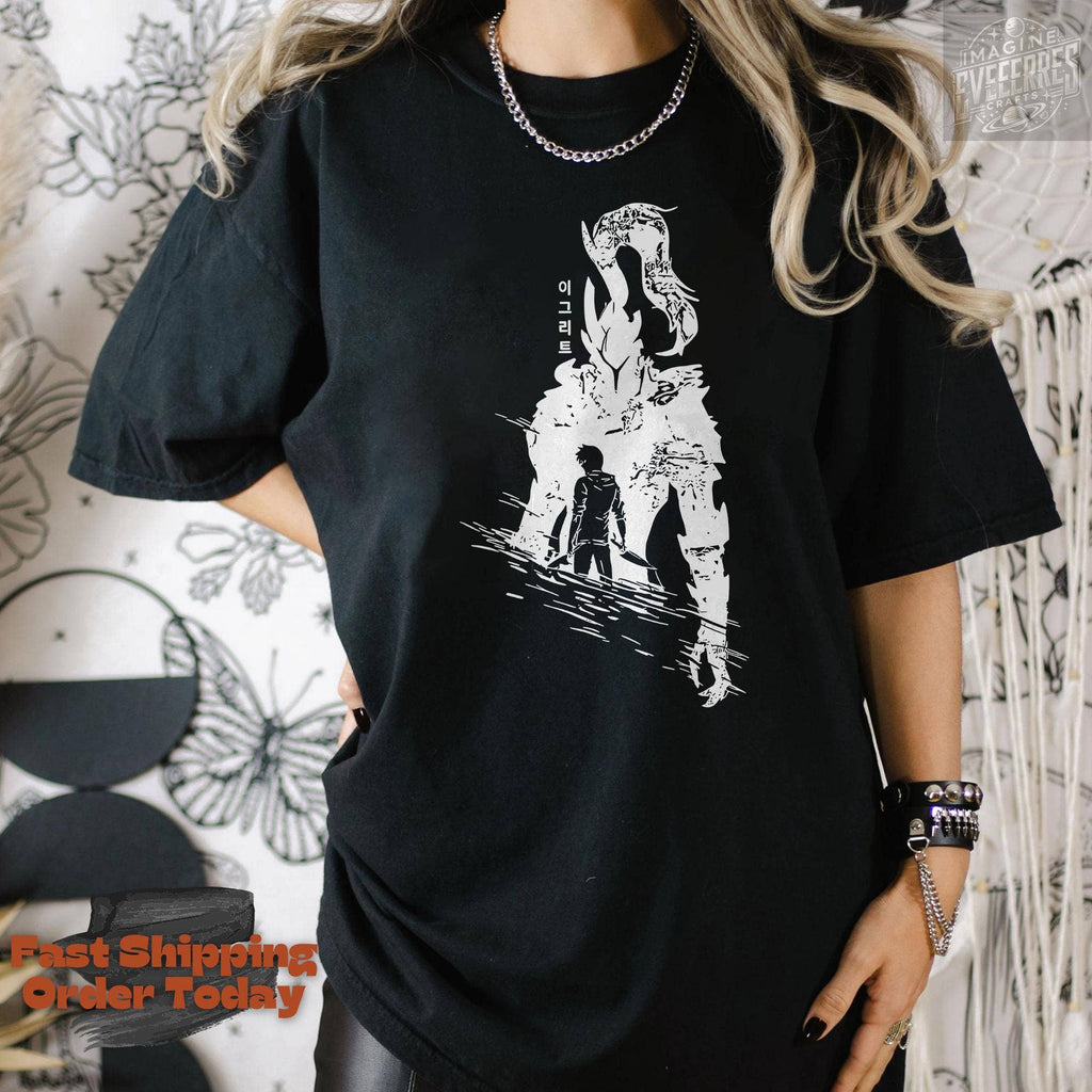 Shadow Monarch Graphic Tee, Igris Dark Fantasy Shirt