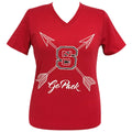 Arrows Go Pack Nc State Short Sleeve V-Neck Tee