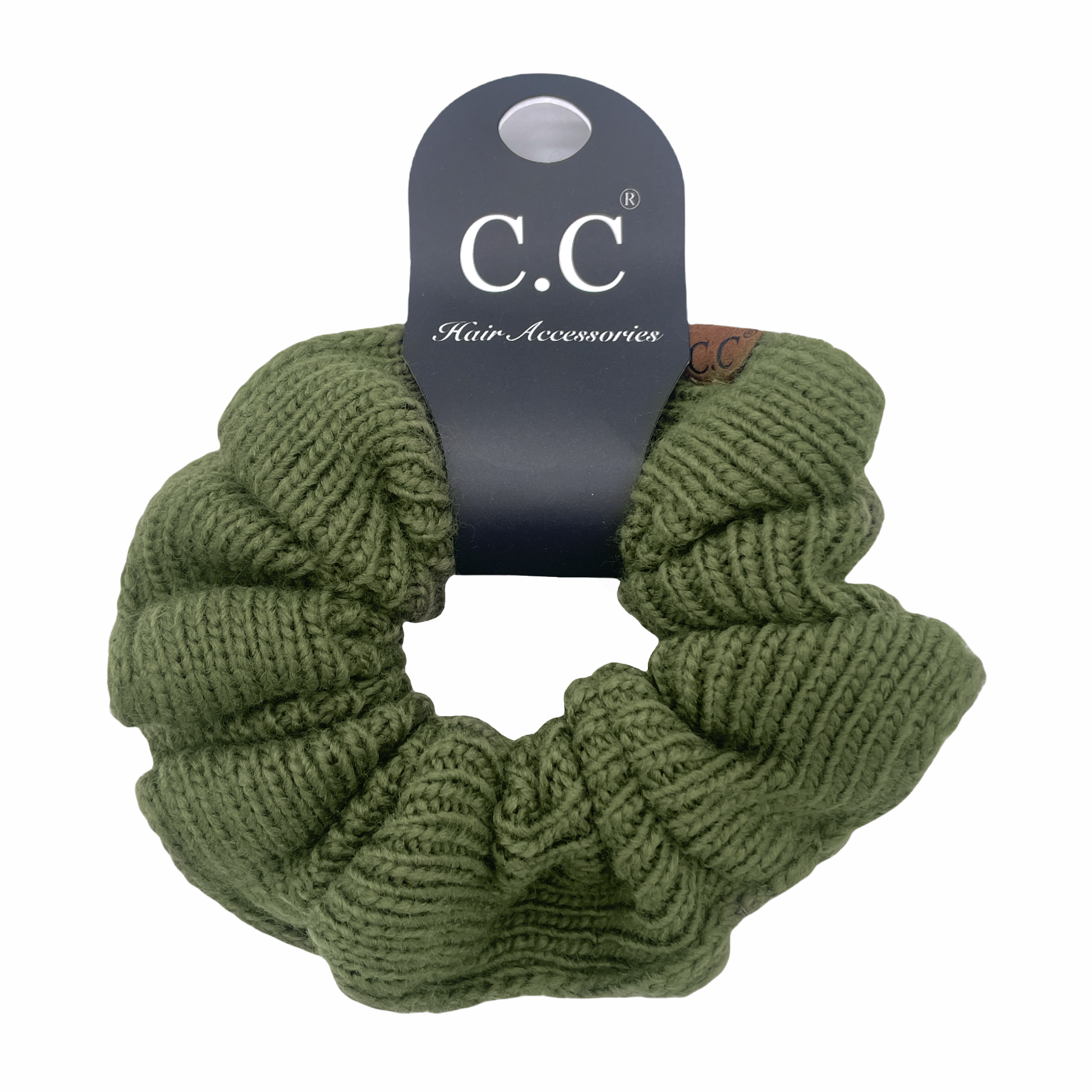 SCR-04 C.C Knit Scrunchie Olive