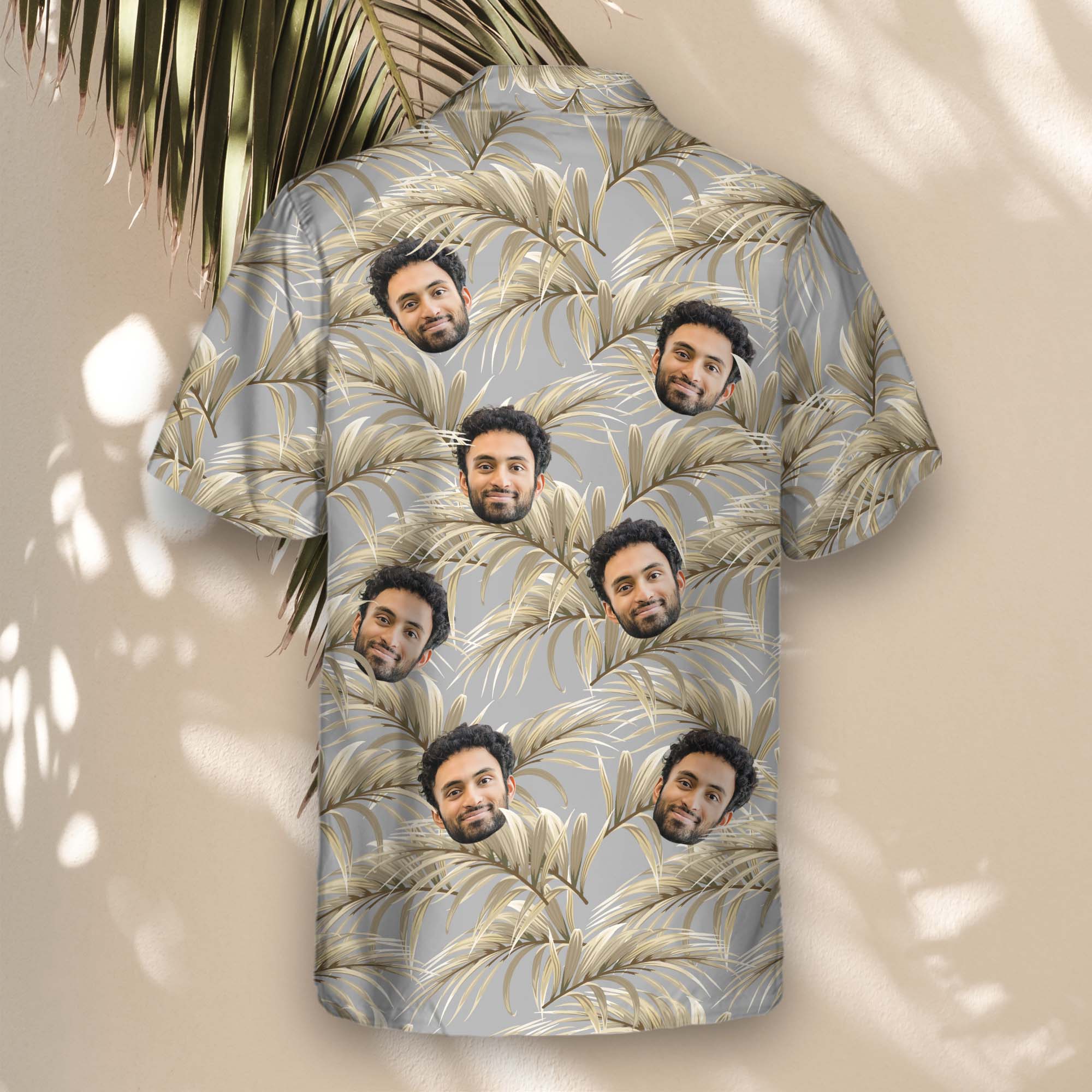 Golden Palm Leaves | Aloha Custom Hawaiian Shirts with Faces or Logos