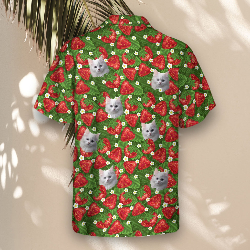 Juicy Strawberry Tropics | Aloha Custom Hawaiian Shirts with Faces or Logos