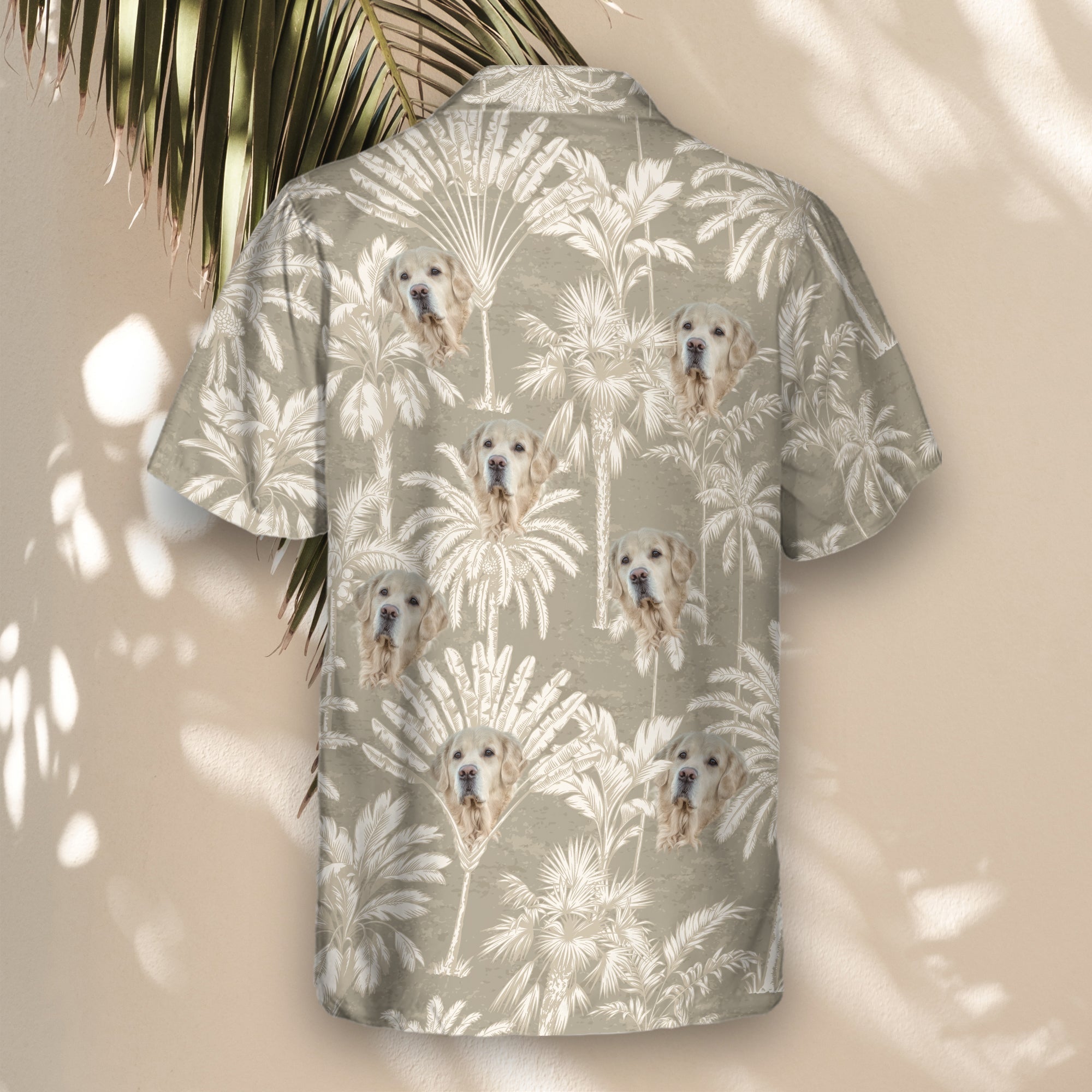 Monochrome Tropics in Cotton Grey | Aloha Custom Hawaiian Shirts with Faces or Logos