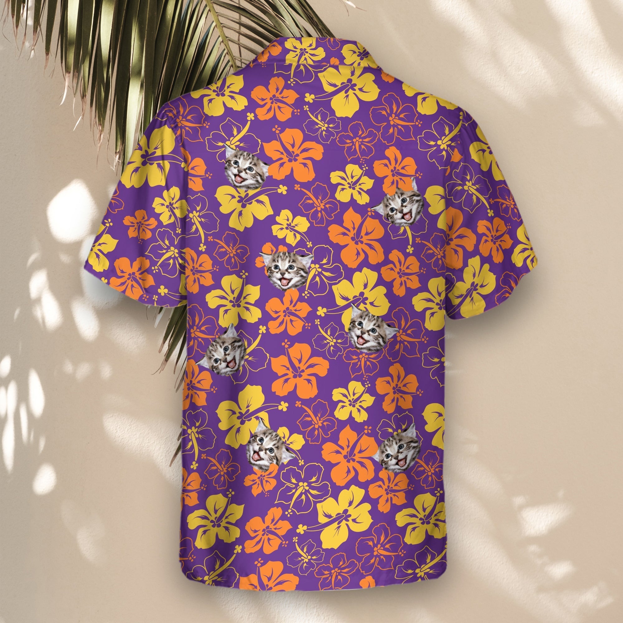 Purple Floral Hibiscus | Aloha Custom Hawaiian Shirts with Faces or Logos