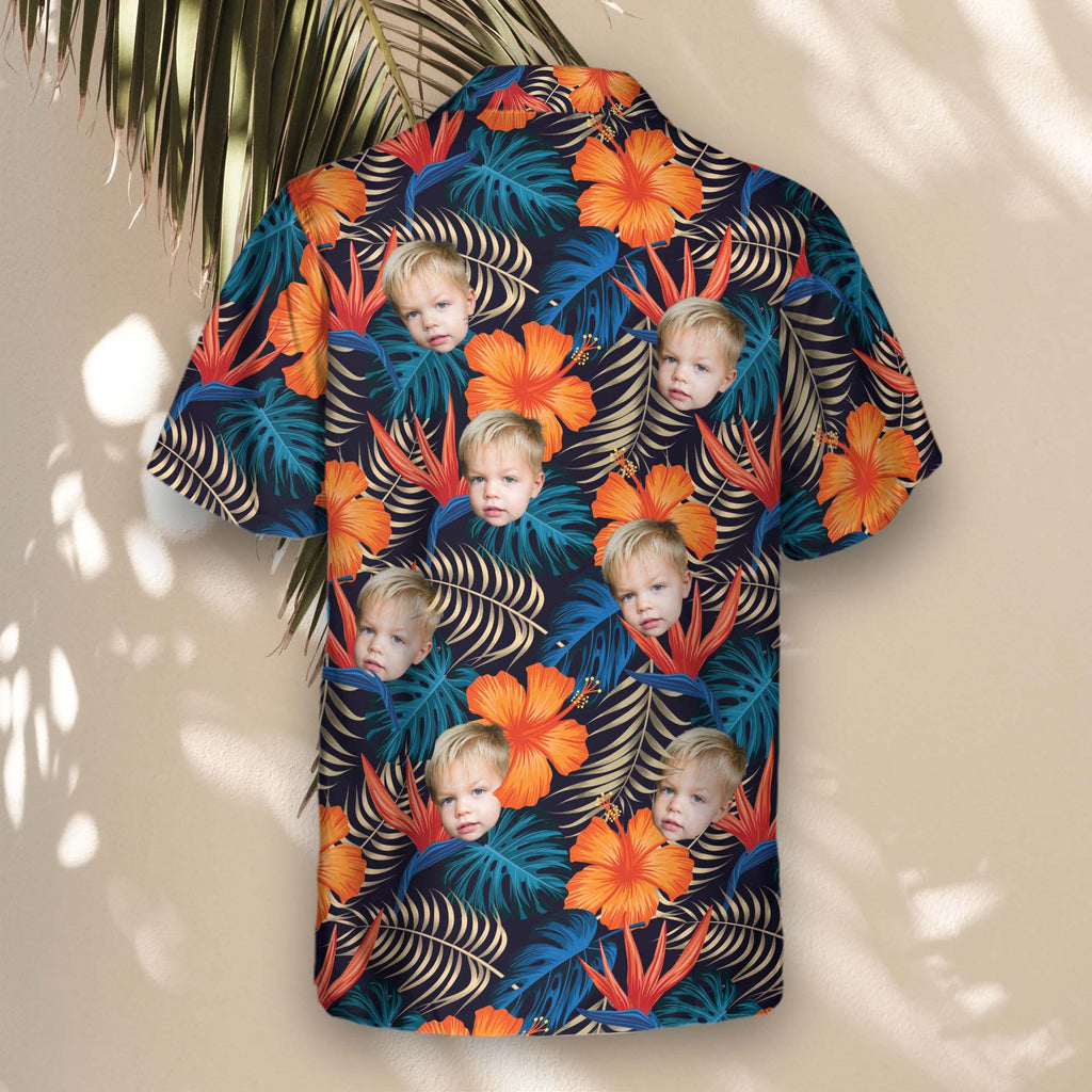 Vibrant Tropical Floral | Aloha Custom Hawaiian Shirts with Faces or Logos