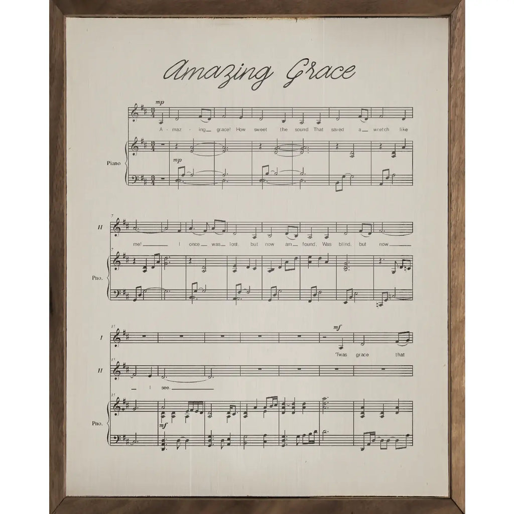 Amazing Grace Old Sheet Music White