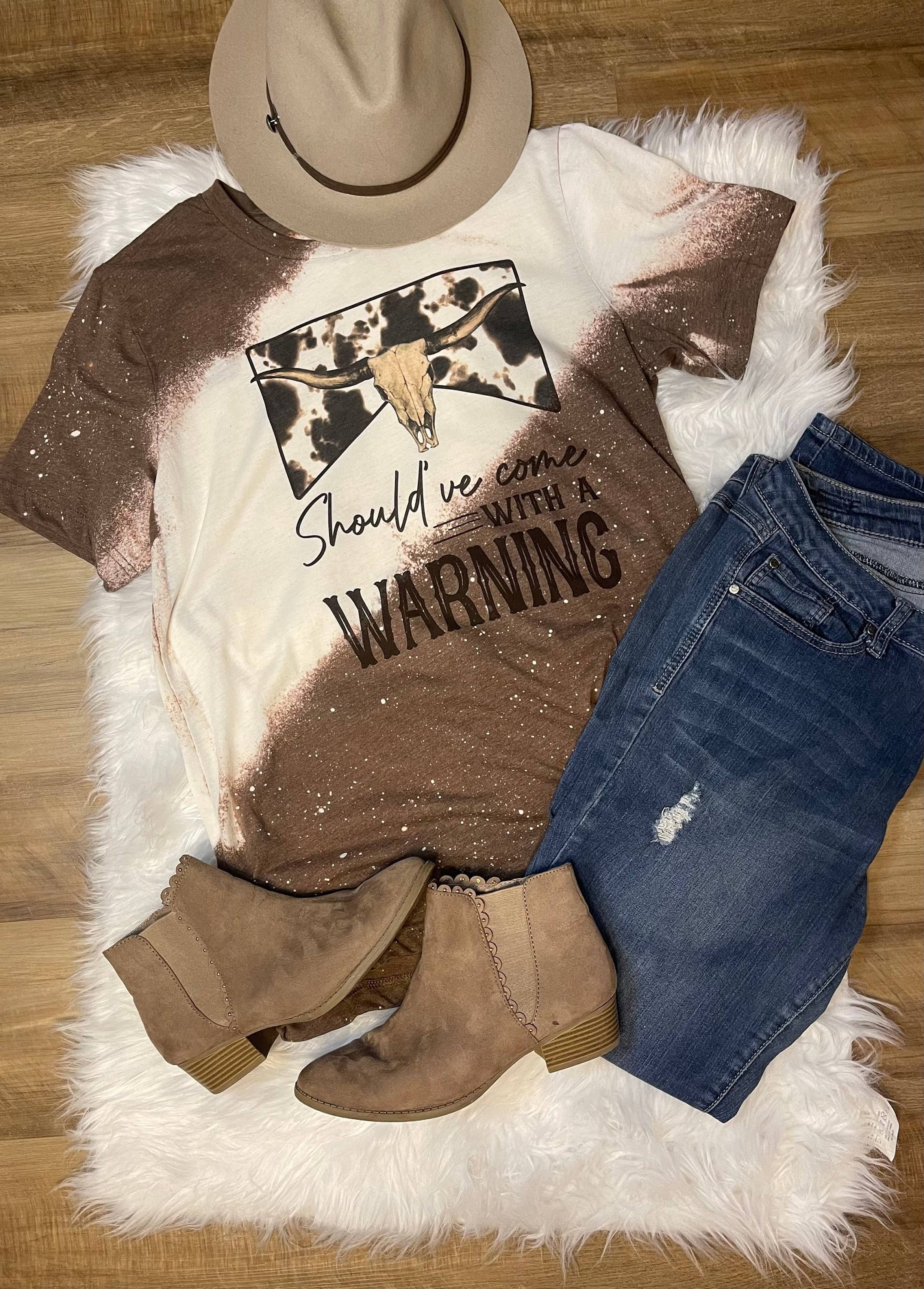 Should Have Come with A Warning Bleached T-Shirt - Bold Tee