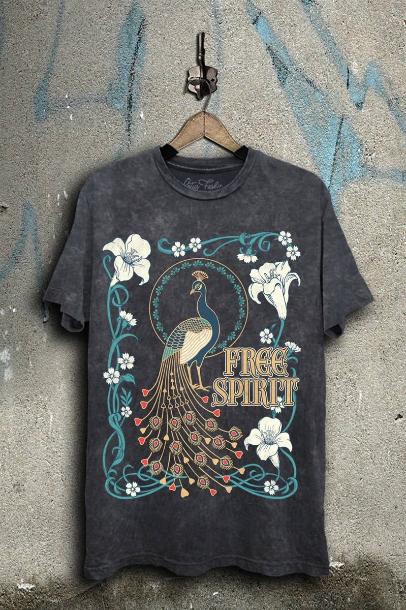 Free Spirit Peacock Graphic Top