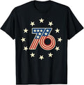 50th Birthday 1976 USA Bicentennial Groovy Retro Number 76 T-Shirt