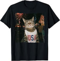 July 4th Patriotic Cat Smoking Cigarette 250 Years Cat Lover T-Shirt