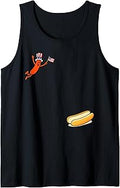 Hotdog Freedom Dive Funny Uncle Sam Hot Dog Jumping Into Bun Tank Top