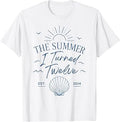 Summer I Turned Twelve Year Old Est 2014 Seashell Coastal T-Shirt