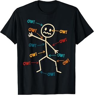Funny Ow Ow Ow Ow Saying Body Pain Character Humor Sarcastic T-Shirt