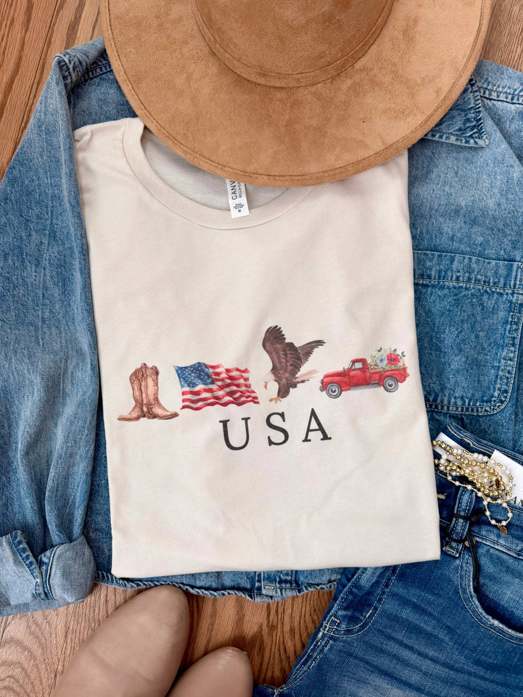 Simple USA Patriotic Graphic Tee