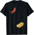 Hotdog Jumping Into Bun Funny Hot Dog Sausage Men Women Kids T-Shirt