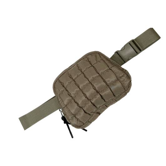 GZ-1511 Puffer Quilted Belt Bag Olive Green