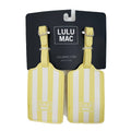 Ltds-Yellow/White Stripe Luggage Tag