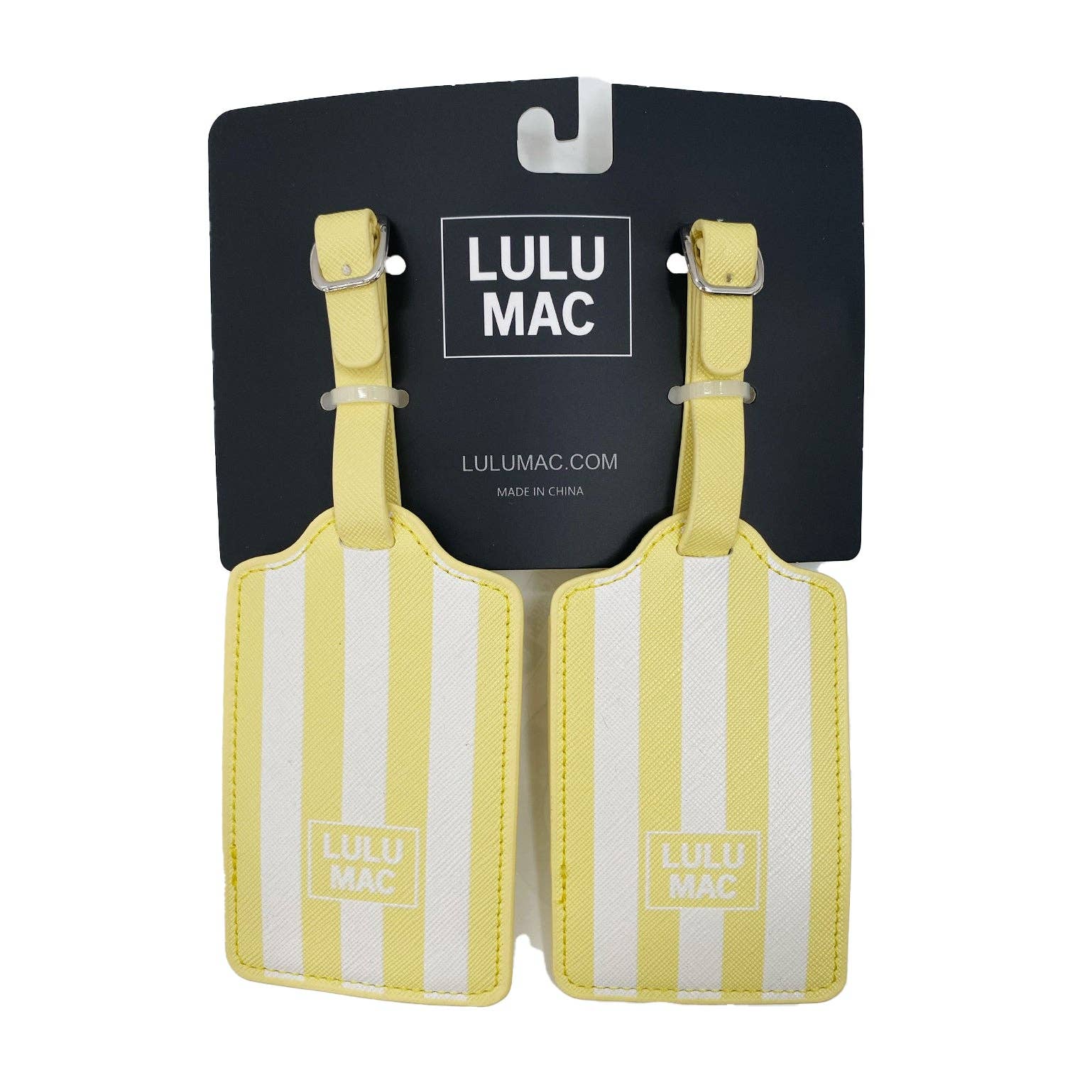 Ltds-Yellow/White Stripe Luggage Tag