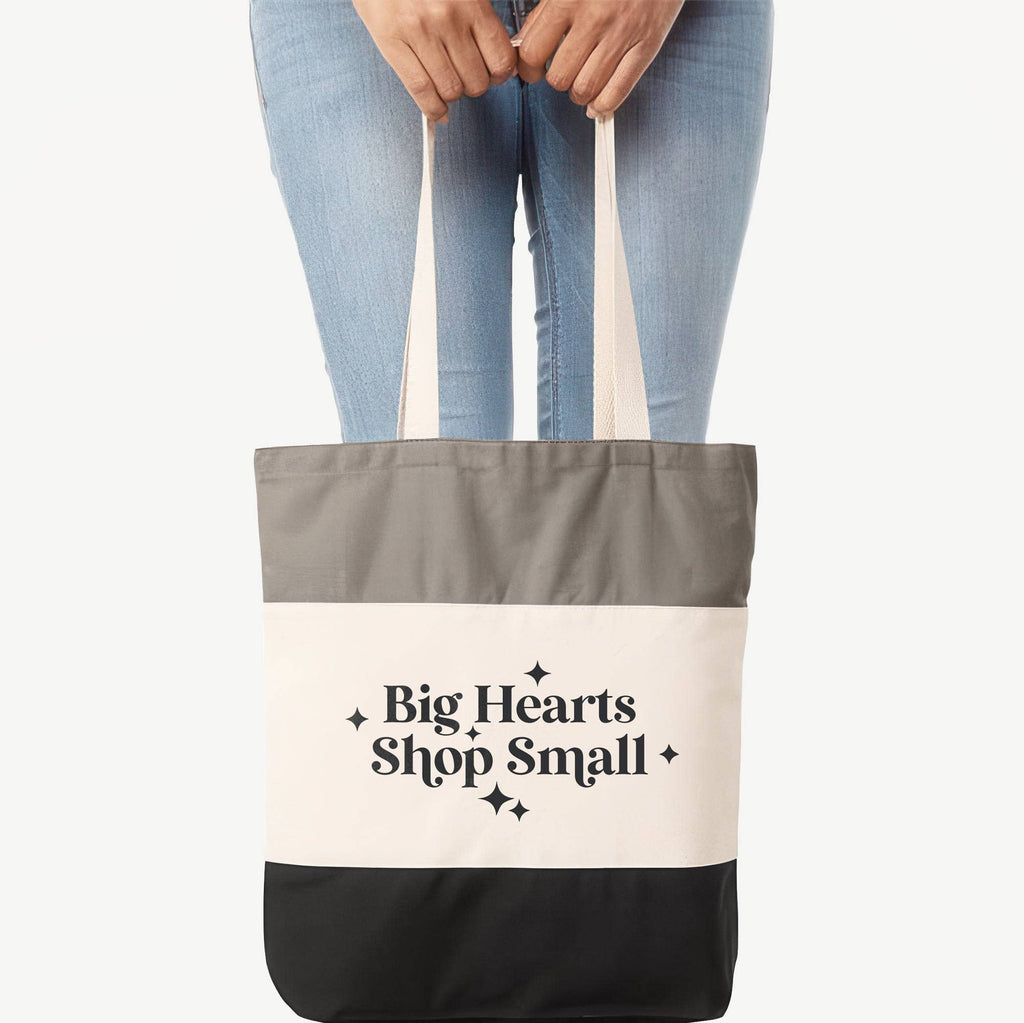 Big Hearts Shop Small Reusable Tote Bag