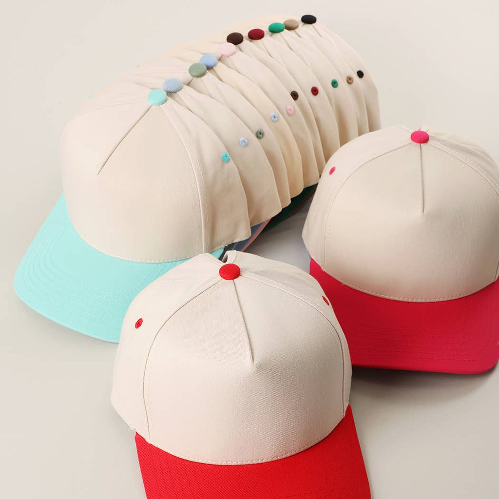 Blank Two-Tone Ponytail Trucker Hat