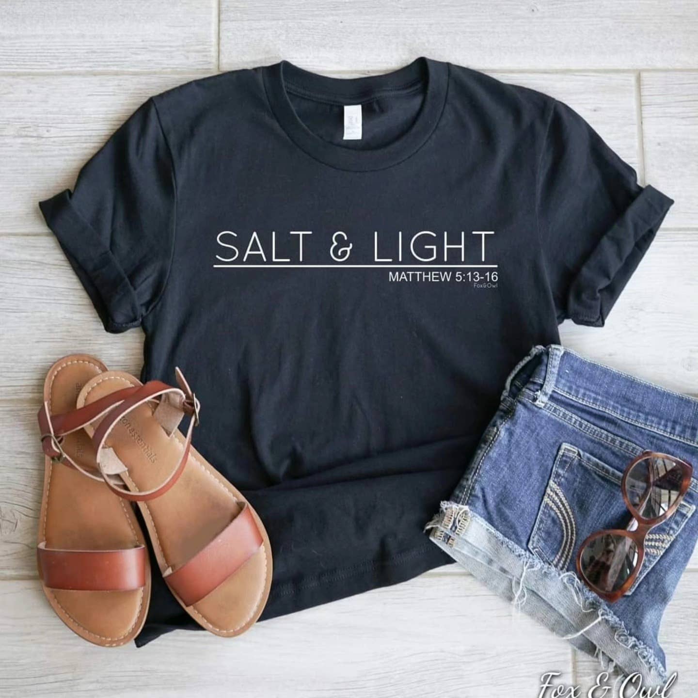 Christian Salt & Light Black Bella Women's Graphic Tee