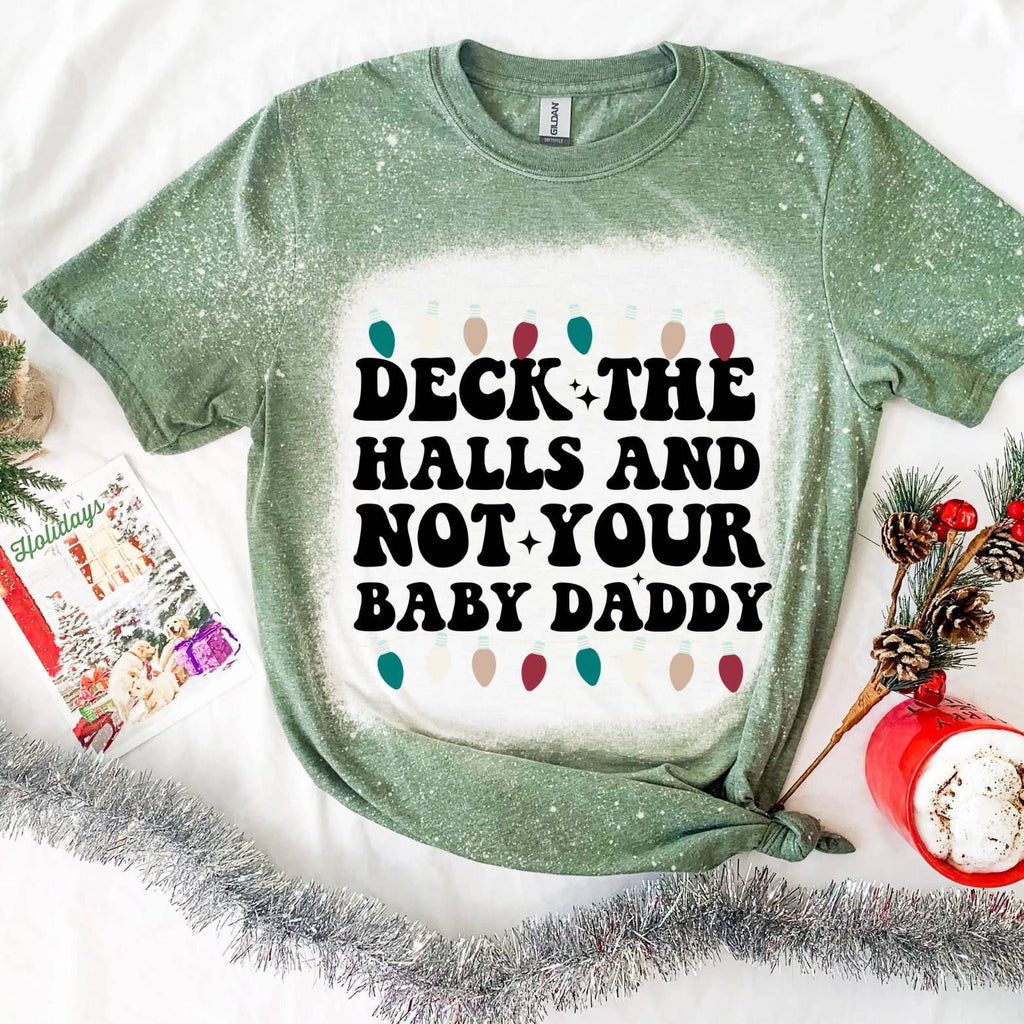 Deck the Halls Graphic T-Shirt – Retro Bleached Plus Size