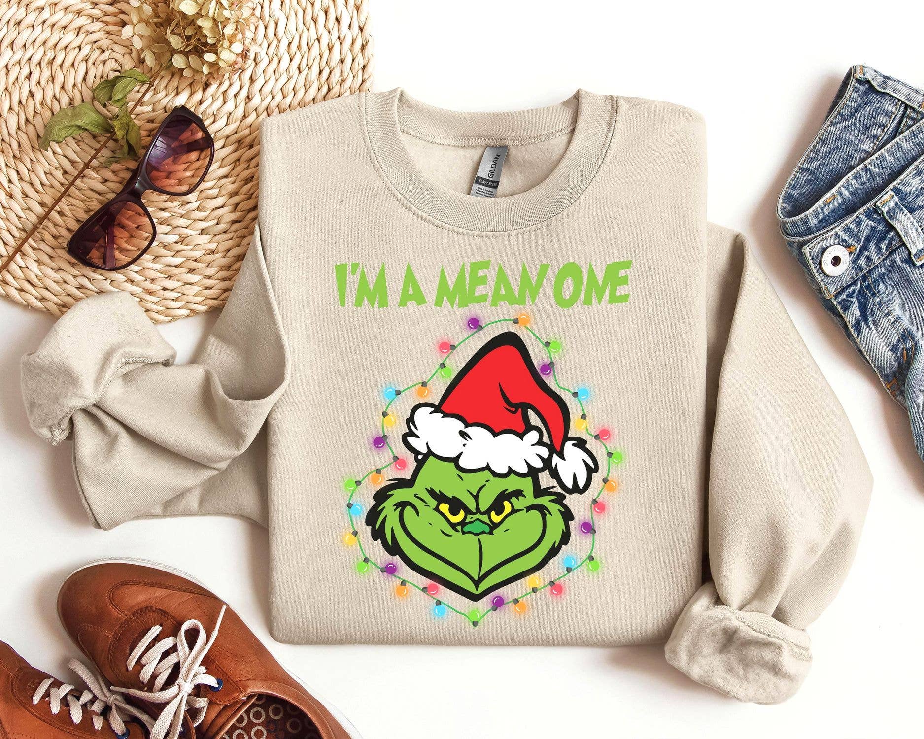 I'm A Mean One Grinch Christmas Sweatshirt, Funny Xmas
