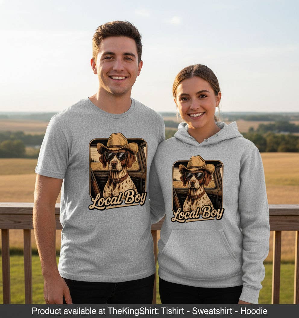 Lb Cowboy Hat Hunting Dog Graphic T-Shirt
