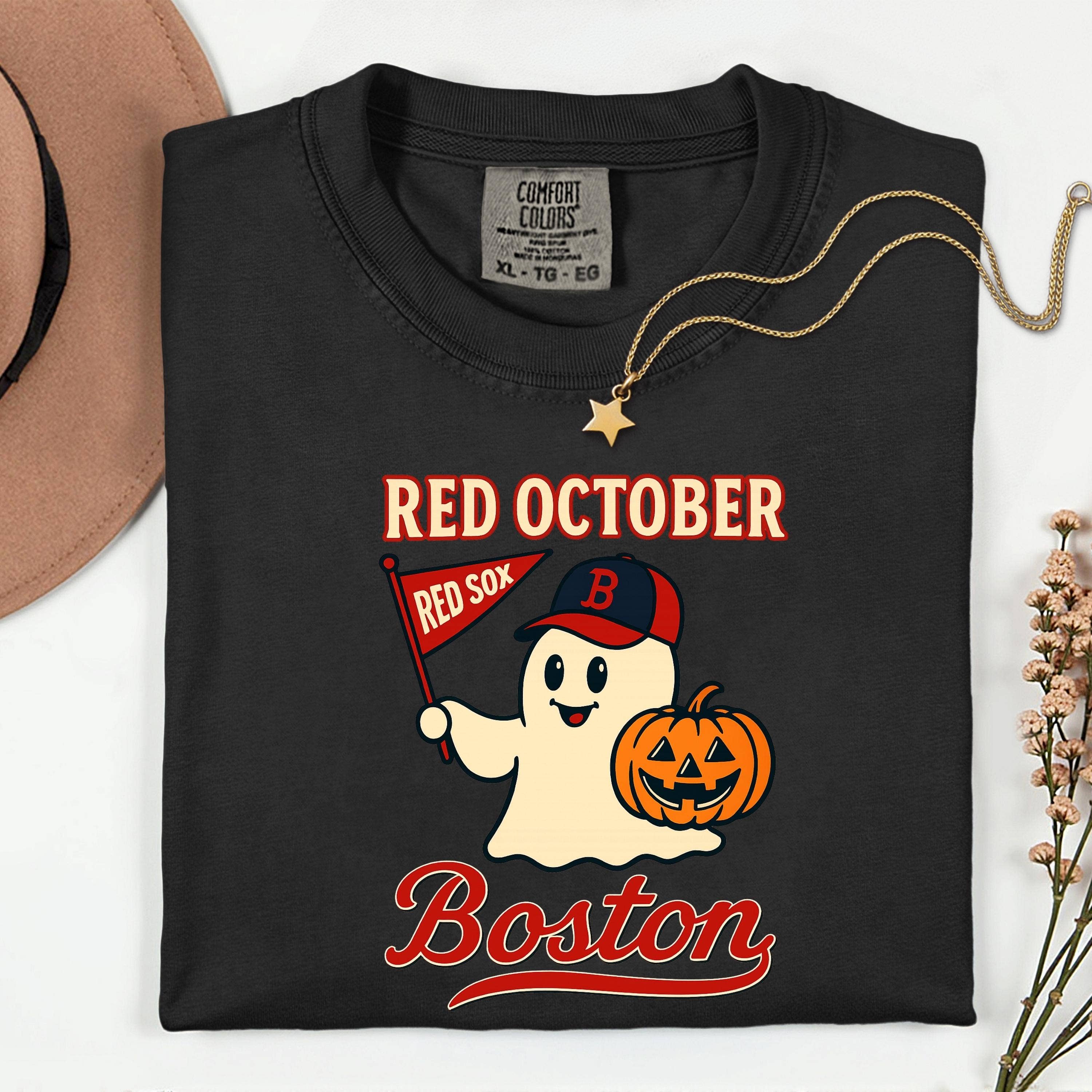 Boston Red October Halloween Ghost Shirt