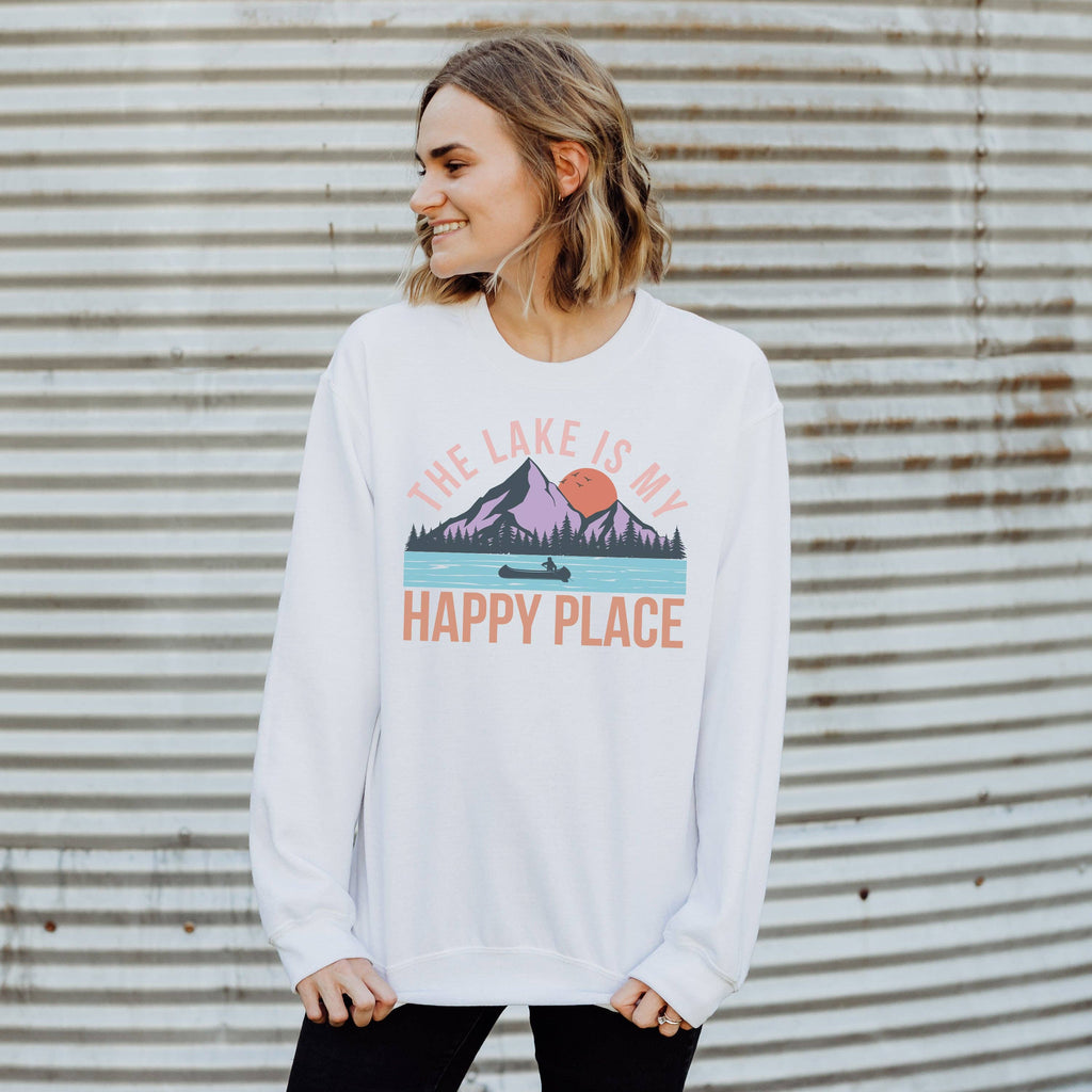 Lake Is My Happy Place Crewneck Sweatshirt | Sizes S-2XL