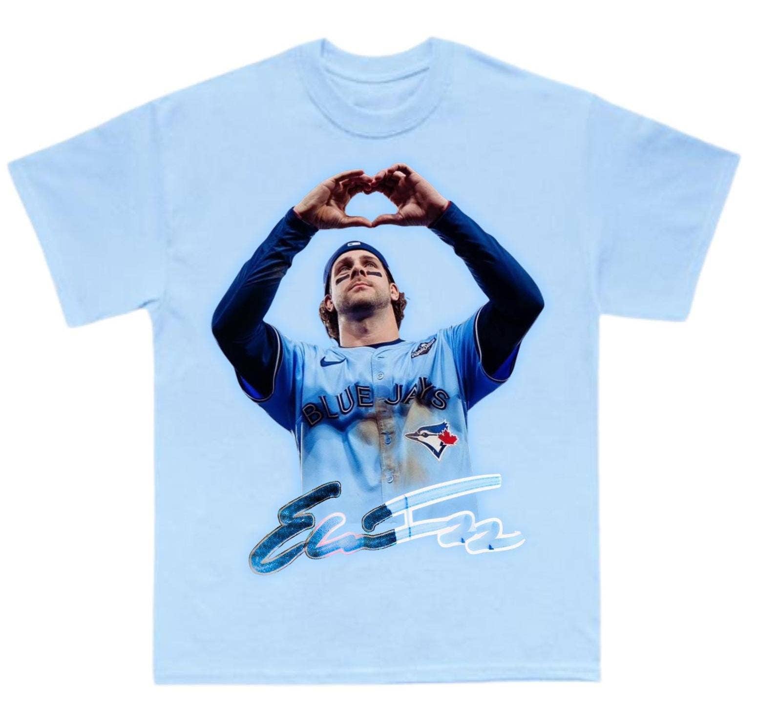 Ernie Clement Y2K Heart Tee - Blue Jays Throwback