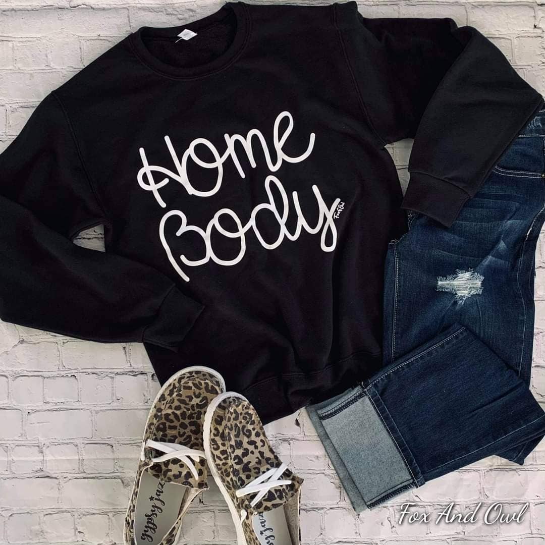 New Homebody Black Everyday Graphic Sweatshirt Free Ship