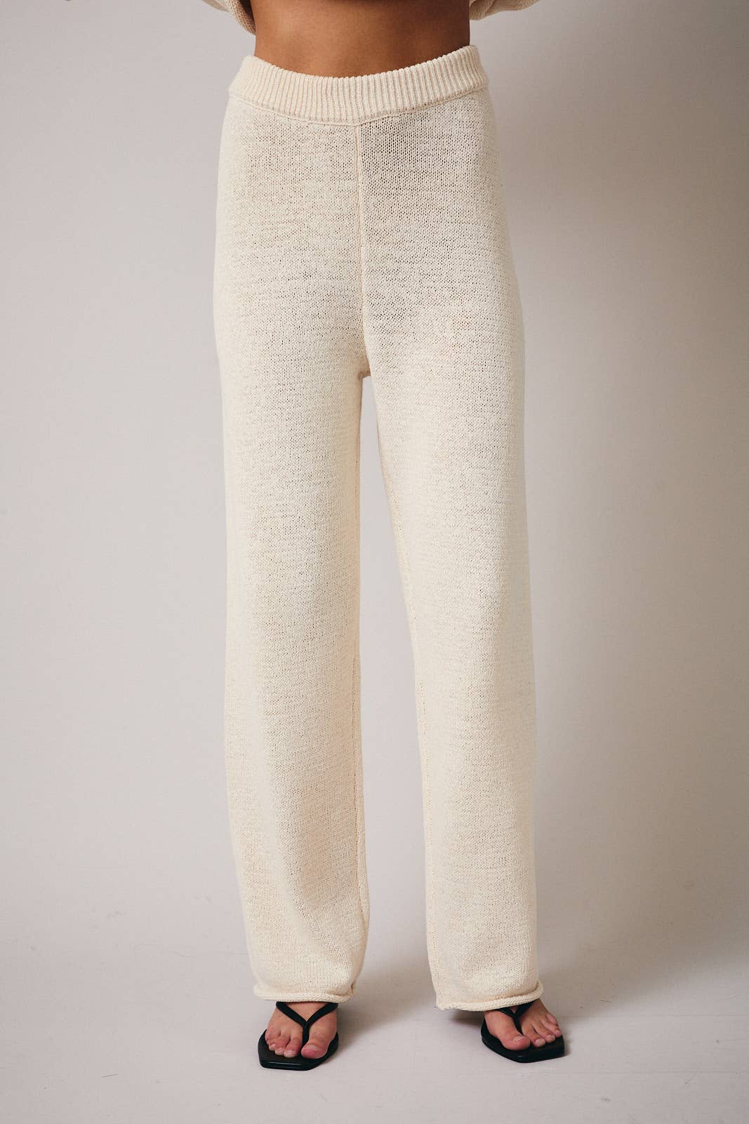 Straight Tape Yarn Sweater Pants