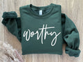 Worthy Green Christian Vintage Women's Graphic Sweatshirt