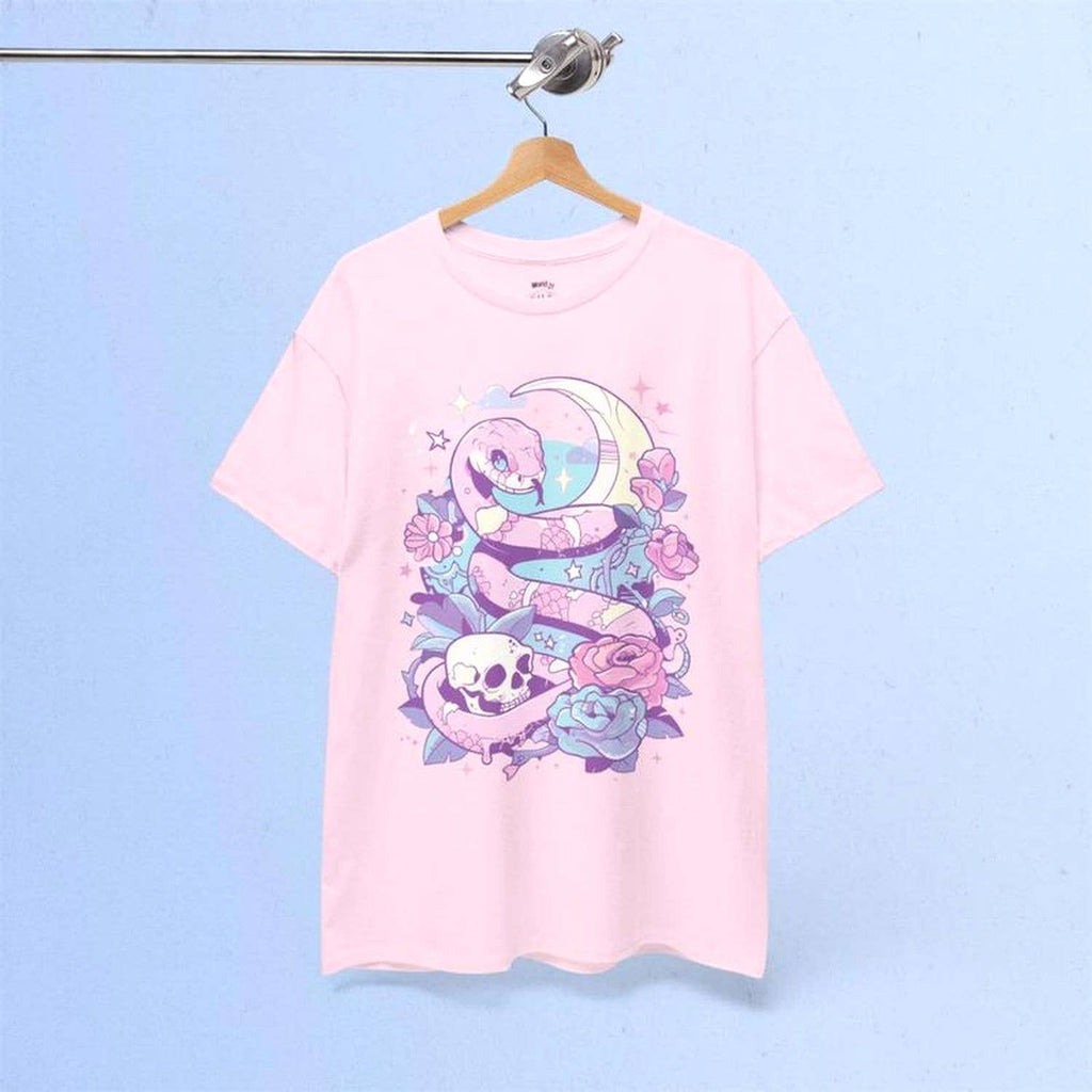 Pastel Goth Snake Skull T-Shirt Creepy Cute Kawaii Tee Gift