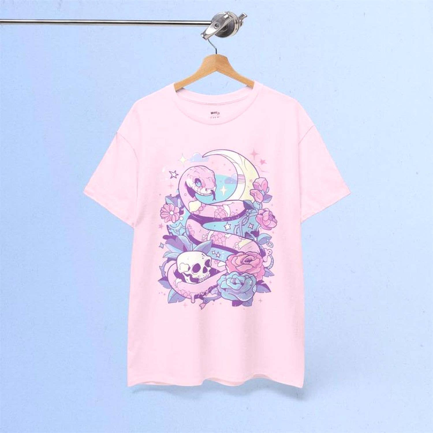 Pastel Goth Snake Skull T-Shirt Creepy Cute Kawaii Tee Gift
