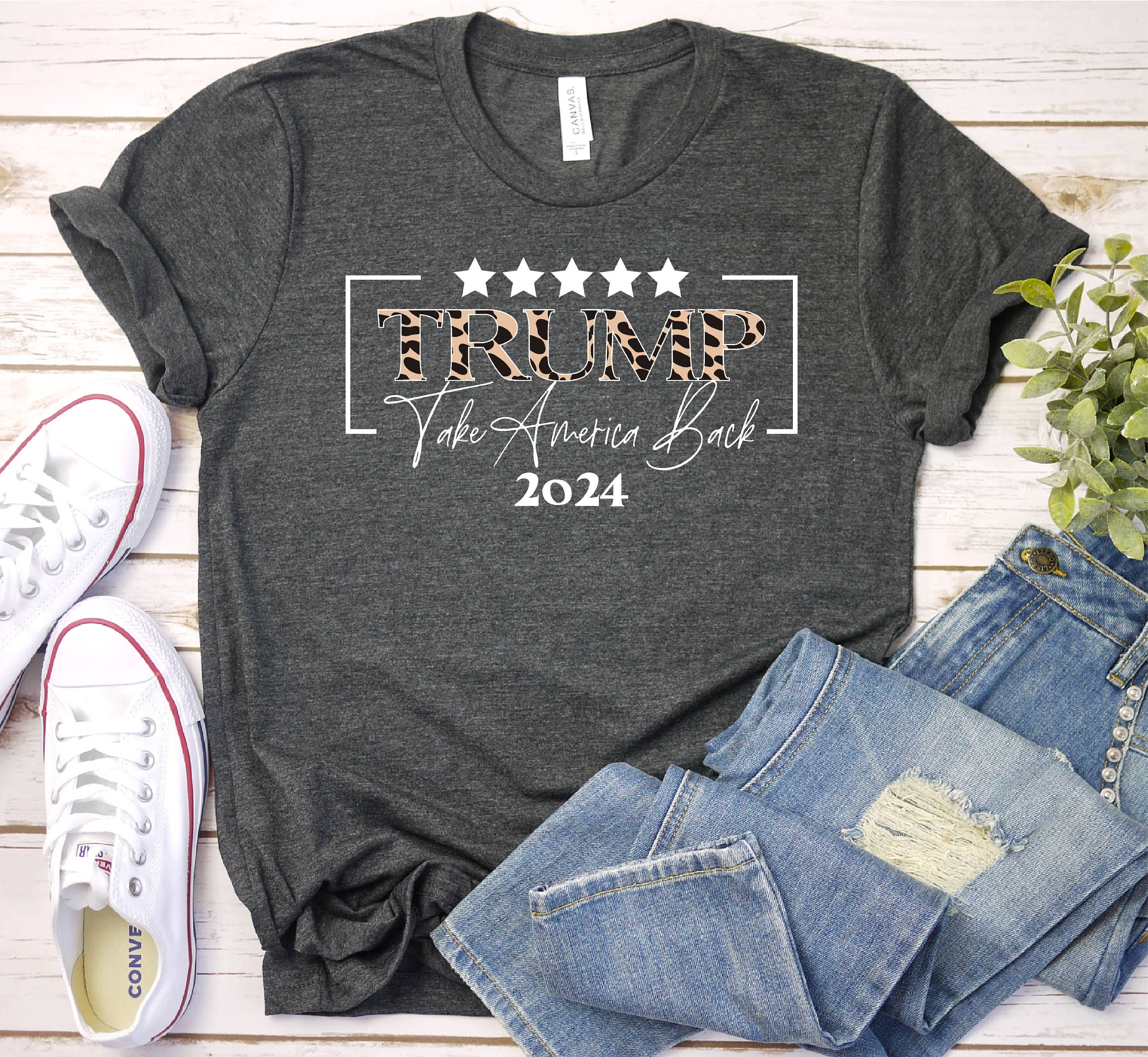 Trump 2024 Shirt, Take America Back Leopard Print Tee