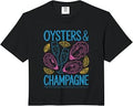 Oysters and Champagne Celebration Foodie Gastronomy Comfort Colors Crop Top