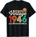 80 Years Old Vintage 1946 Limited Edition 80th Birthday T-Shirt