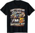 Kids Race Car Racing 5th Birthday 5 Years Old Cars Five Bday Boys T-Shirt