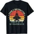 Easily Distracted By Fighter Jet Vintage F-35 Lightning T-Shirt