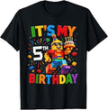 It's My 5th Birthday Building Brick 5 Years Old Boys Kids T-Shirt